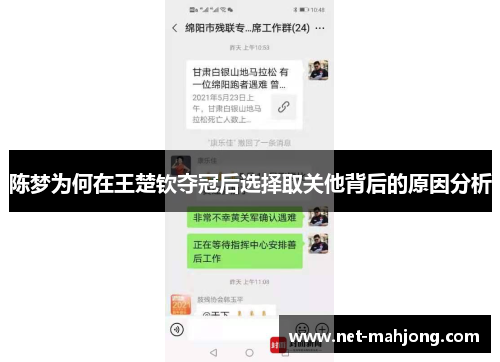 陈梦为何在王楚钦夺冠后选择取关他背后的原因分析 陈梦为何在王楚钦夺冠后选择取关他背后的原因分析